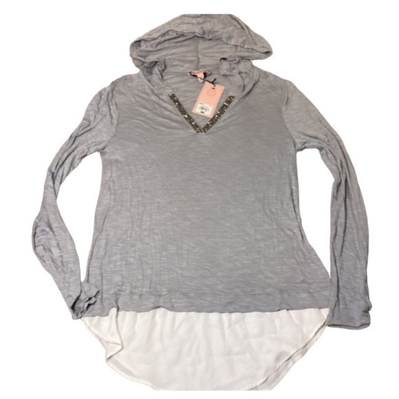 Juicy Couture Hooded Long Sleeve Sequined Blouse - Picture 1 of 7